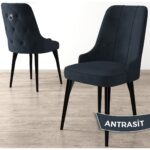 Canisa Concept Noa Serisi,80 x 132 cm Açılabilir Mdf Masa Takımı,siyah Mermer Desen Masa 6 Sandalye Gümüş Halkalı - Görsel 4