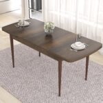 Canisa Concept Noa Serisi, 80 x 132 cm Mdf Masa Takımı, Barok Ahşap Desen Masa 6 Sandalye, Gümüş Halkalı - Görsel 3