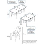 Canisa Concept Noa Serisi, 80 x 132 cm Mdf Masa Takımı, Barok Ahşap Desen Masa 6 Sandalye, Gümüş Halkalı - Görsel 5