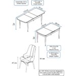 Canisa Concept Are Serisi  80 x 132 cm Mdf Masa  Barok Ahşap Desen Masa Takımı  6 Sandalye Gümüş Halkalı - Görsel 5