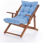 Cms Sandalye Burma Renk Ahşap Dinlenme Koltuğu  Katlanır Şezlong  Minderli Tv Koltuğu ve Sandalyesi - Görsel 2