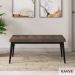 Canisa Concept Ram Serisi 80 x 132 cm Mutfak Masa Takımı Siyah Mermer Desen Masa 4 Sandalye ve 1 Bench - Görsel 3