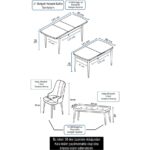 Canisa Concept Yay Serisi, 80X132 Açılabilir Masa Takımı,siyah Mermer Desen Masa 4 Sandalye  1 Bench - Görsel 5