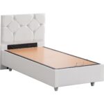 Setay Glamis Tek Kişilik Baza Başlık Letto Yatak Seti - Beyaz - Görsel 4