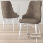 Kar Serisi 80 x 132 cm Açılabilir Mdf Mutfak Masa Takımı Beyaz Masa 6 Sandalye - Görsel 4