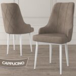 Canisa Concept Eta Serisi 80 x 132 cm Açılabilir Mdf Mutfak Masa Takımı Beyaz Masa 6 Sandalye - Görsel 4