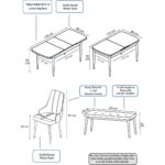 Canisa Concept Eta Serisi 80 x 132 cm Açılabilir Mdf Mutfak Masa Takımısiyah Mermer Desen Masa 4 Sandalye ve 1 Bench - Görsel 5