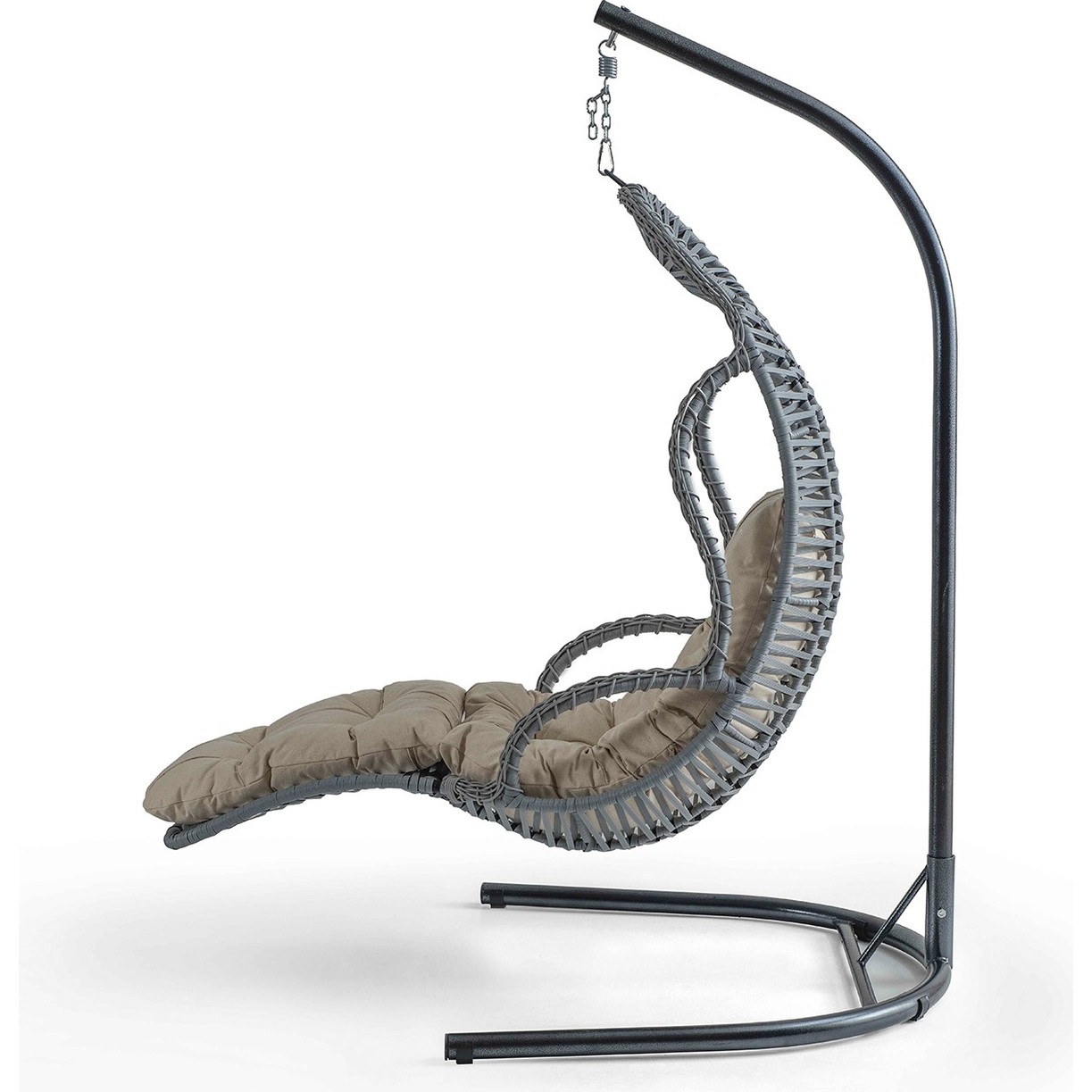 110000288899188.jpg Eymense Elit Demonte Ayak Uzatmalı Rattan Salıncak Gri Kahve Oturum - Görsel 1