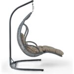 Eymense Elit Demonte Ayak Uzatmalı Rattan Salıncak Gri Kahve Oturum - Görsel 2