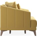 Enza Home Sona 3'lü Yataklı Koltuk, Tay Tüyü - Hardal - Görsel 2