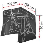 Bundera Casing Gri Bahçe Salıncak Koruma Örtüsü Üç Kişilik Tenteli Yağmur Toz Önleyici Hamak Kılıfı Branda - Görsel 2