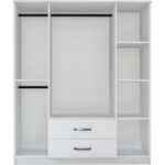 Metalia Smart Line 4 Kapaklı 2 Çekmeceli Gardırop - Beyaz - Görsel 5