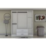 Metalia Smart Line 4 Kapaklı 2 Çekmeceli Gardırop - Beyaz - Görsel 3