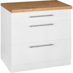 T Designo Tdesigno Aysel Mutfak Çekmeceli Alt Modül 80 cm Beyaz Tezgah Dahil Değil - Görsel 2