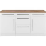 T Designo Tdesigno Agean Mutfak Çekmeceli Alt Modül 180 cm Beyaz Tezgah Dahil