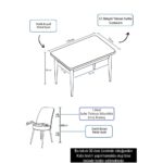 Canisa Concept Nil Serisi, Beyaz Masa 70X110  Sabit Yemek Masası Takımı, 4 Sandalye - Görsel 4