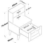 Rani BD105 Komodin 2 Raflı Membran Çekmeceli Komodin Sepet Ceviz - Beyaz - Görsel 2