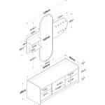 Rani EE101 Aynalı Vestiyer Modern Portmanto Duvar Askısı Ayakkabılık Renk: Beyaz - Sepet Ceviz - Görsel 2