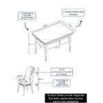 Canisa Concept Arp Serisi, Beyaz Masa 70 x 110 cm Sabit Mutfak Masası Takımı, 4 Sandalye - Görsel 4