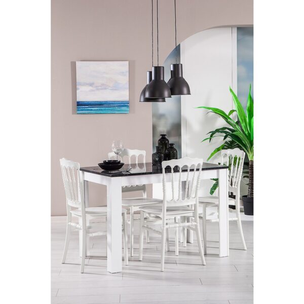 Mirage / Miray Mutfak Mas Takımı 4 Sandalye 1 Masa - Beyaz