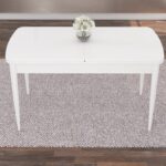 Canisa Concept Nex Serisi, Beyaz 80 x 132 cm Mdf Mutfak Masası Takımı Metal Iskelet, 6 Sandalye Gold Halka - Görsel 3