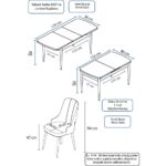 Canisa Concept Nex Serisi, Beyaz 80 x 132 cm Mdf Mutfak Masası Takımı Metal Iskelet, 6 Sandalye Gold Halka - Görsel 5