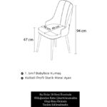 Canisa Concept Newa Serisi  Babyface Kumaş Siyah Metal Ayak Gold Halkalı 1 Adet Sandalye - Görsel 2