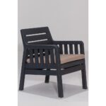 Mobetto Lara 1+1+S Bahçe Takımı Balkon - Bahçe - Teras Mobilyası / Antrasit - Görsel 3