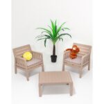 Mobetto Lara 1+1+S Bahçe Takımı Balkon - Bahçe - Teras Mobilyası / Cappucino