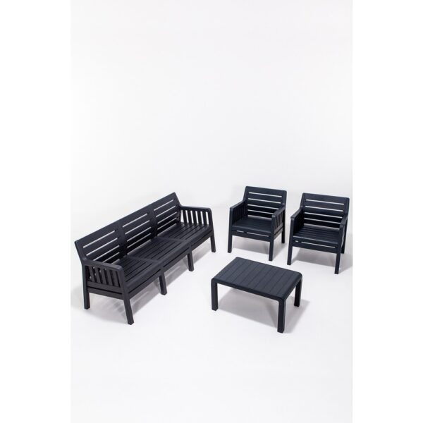 Mobetto Lara Mindersiz / 3 1 1 S Bahçe Takımı Balkon - Bahçe - Teras Mobilyası / Antrasit