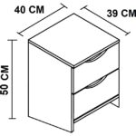 Efes 2 Çekmeceli Antrasit Komodin - Görsel 5