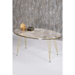 Gold Falez Zigon Sehpa ve Orta Sehpa  Elips Set Çift Gold Efes Tel - Görsel 2