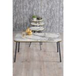 Gold Falez Zigon Sehpa ve Orta Sehpa Kr Set Siyah Metal Ayak Çift Altın Efes - Görsel 4