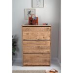 Bofigo Düşer Kapak Ayakkabılık Kayar Raflı Ayakkabılık 3 Bölmeli Ayakkabılık Çam - Görsel 2