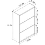 Bofigo Düşer Kapak Ayakkabılık Kayar Raflı Ayakkabılık 3 Bölmeli Ayakkabılık Çam - Görsel 5
