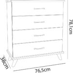 Aeka AE-1047 Artemis Şifonyer 4 Çekmeceli, Komodin - Görsel 3