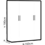 Aeka AE-1059 Milano Beyaz 4 Kapaklı Gardırop 11 Raflı 2 Askılıklı - Görsel 3