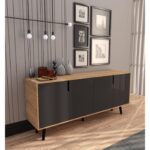 VM VERTEX MOBİLYA Latina Modern Konsol 180 cm Safir Meşe - Antrasit - Görsel 3