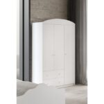 Afilli Lucia Beyaz 3 Kapaklı 2 Çekemeceli Tamamı Mdflam Gardrop - Görsel 2