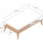 Variant Mobilya Variant Valensiya Orta Sehpa - Ceviz / Beyaz Mermer - Görsel 3