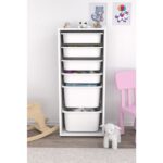 Pratico 2 Büyük 4 Küçük Beyaz Sepetli Oyuncak Dolabı