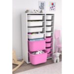 Pratico Çok Amaçlı Oyuncak Dolabı Pembe Beyaz 2D4K8U