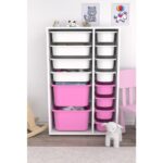 Pratico Çok Amaçlı Oyuncak Dolabı Pembe Beyaz 2D4K8U - Görsel 2