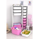 Pratico Çok Amaçlı Oyuncak Dolabı Pembe Beyaz 2D4K8U - Görsel 5