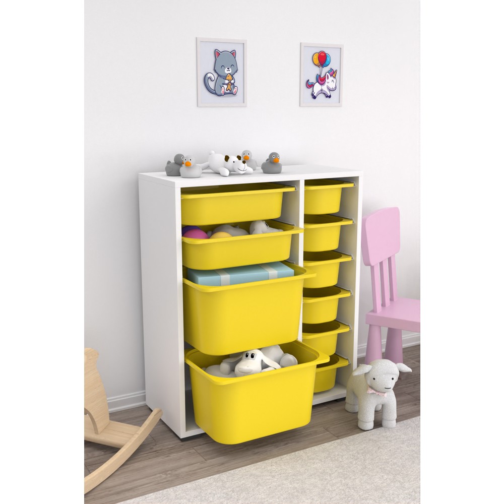 110000344024313.jpg Pratico Çok Amaçlı Oyuncak Dolabı Sarı 2D2K6U - Görsel 1