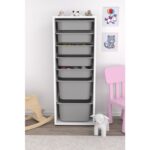 Pratico 7 Sepetli Gri Çok Amaçlı Oyuncak Dolabı