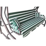 Vip Home Concept Süngersiz(Tentesiz)Salıncak Minder Seti 3 Kişilik Kılıf-Yeşil Beyaz - Görsel 2