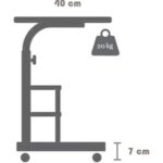 servetavcı Yükseklik Ayarlı ve Çift Raflı Laptop Sehpası ve Çalışma Masası - Ceviz (Tekerli) 70 x 40 cm - Görsel 3