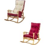 Evoke  Lüx Ahşap Çift Minderli Çift Cepli Sallanan Sandalye