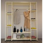 Rafburada 31x155x200 Cm Krem Çelik Açık Gardırop - Görsel 2